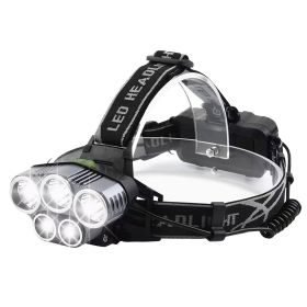 Rechargeable Headlamp 20000 Lumen LED Headlight 6 Modes Headlamp Flashlight for Camping Cycling Hiking Hunting Emergency (Option: Black)